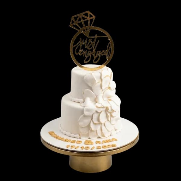 Just Engaged Floral Cake
