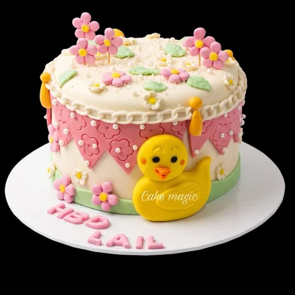 Cute Duckling Floral Cake