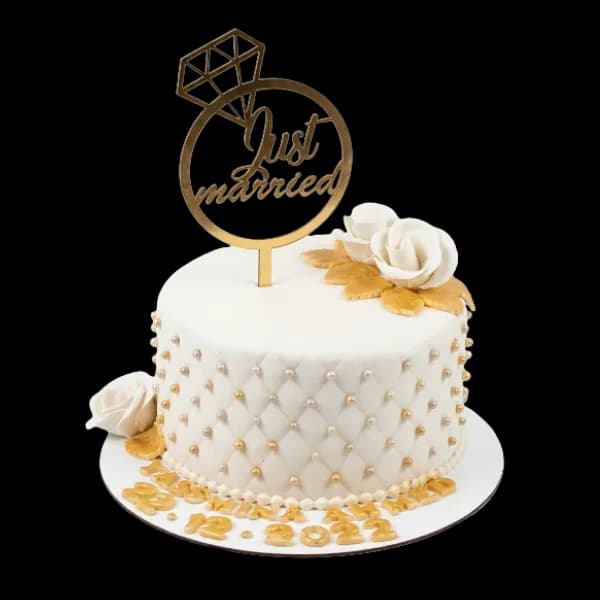 Just Married Wedding Cake