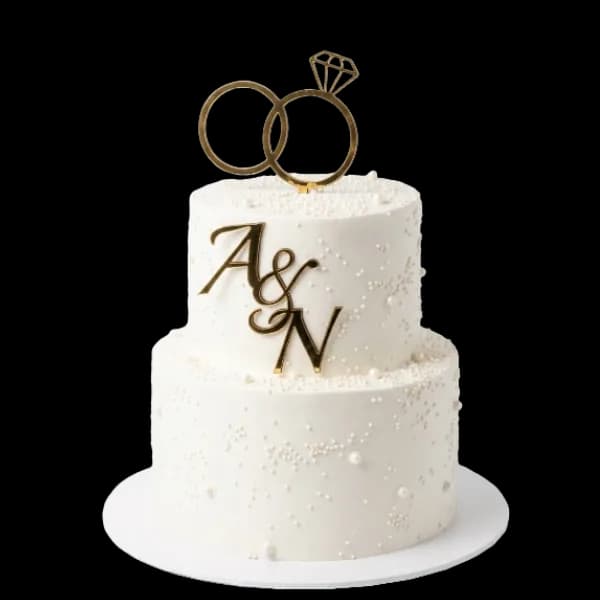 Elegant Wedding Rings Cake