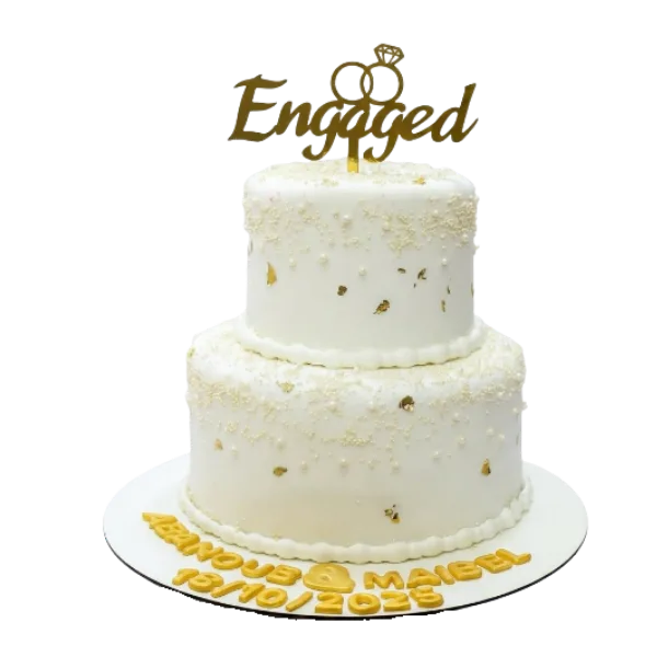 Elegant Engaged Two-Tier Cake