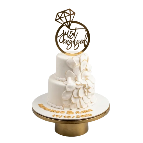 Just Engaged Floral Cake