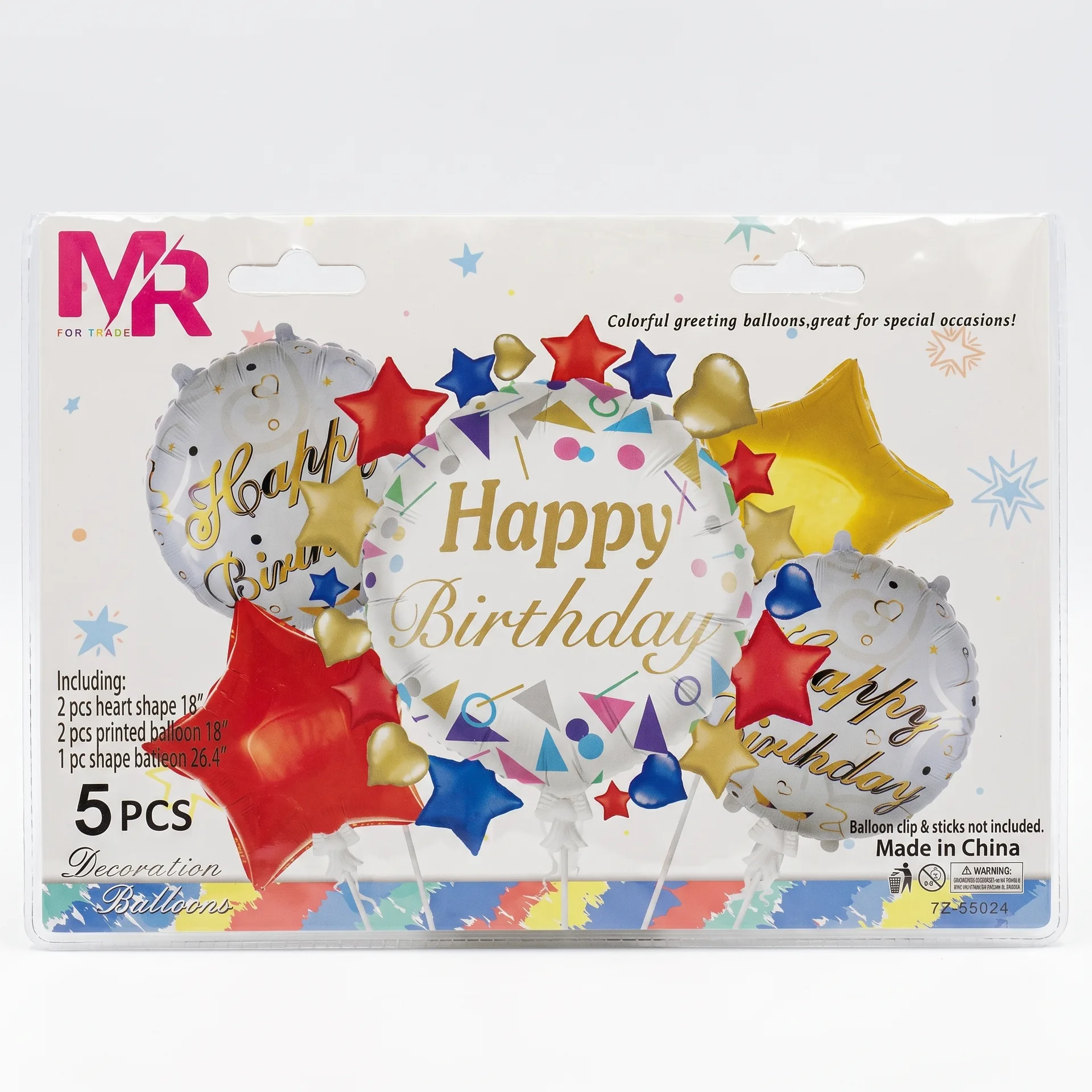 Happy Birthday Helium Balloon Set – 5 Pieces